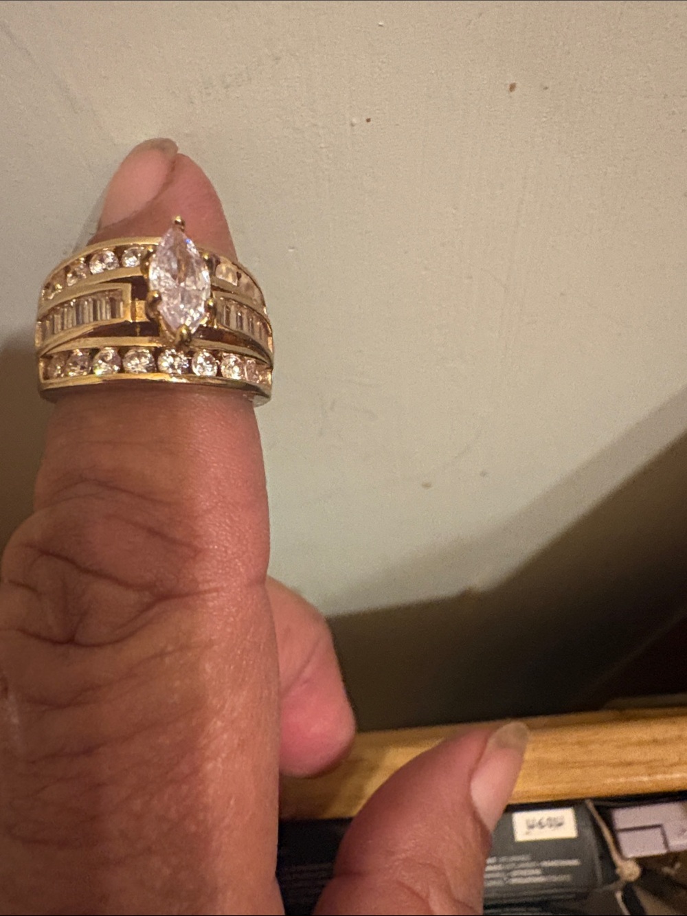 925 Sterling Vermeil CZ Ring; SHOWSTOPPER!!!!